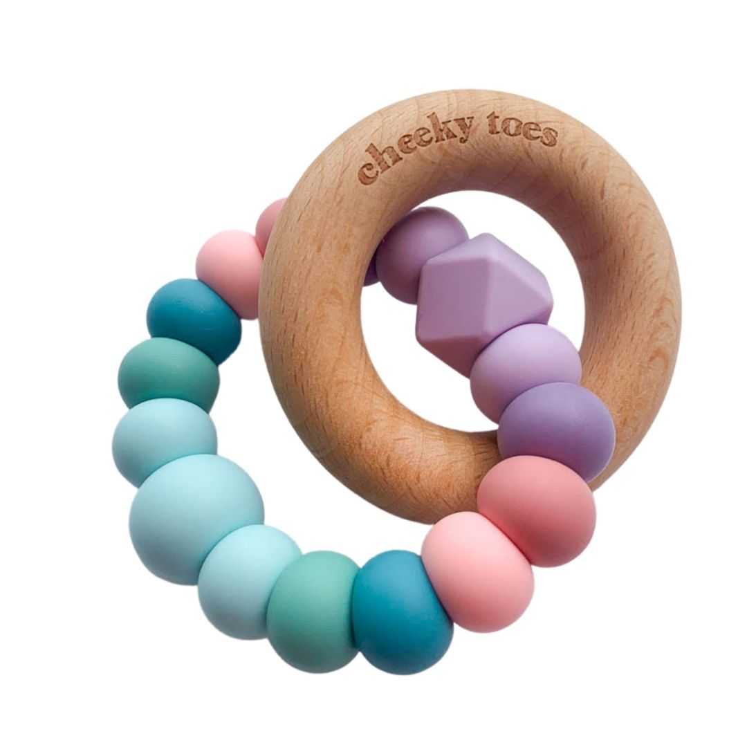 Cheeky Toes_Charmed Teether_Aqua Protea