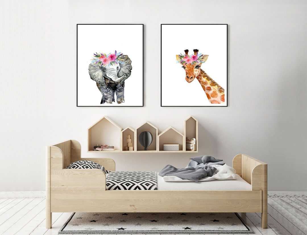 Flower crown animals_set of 2_ink & ivy