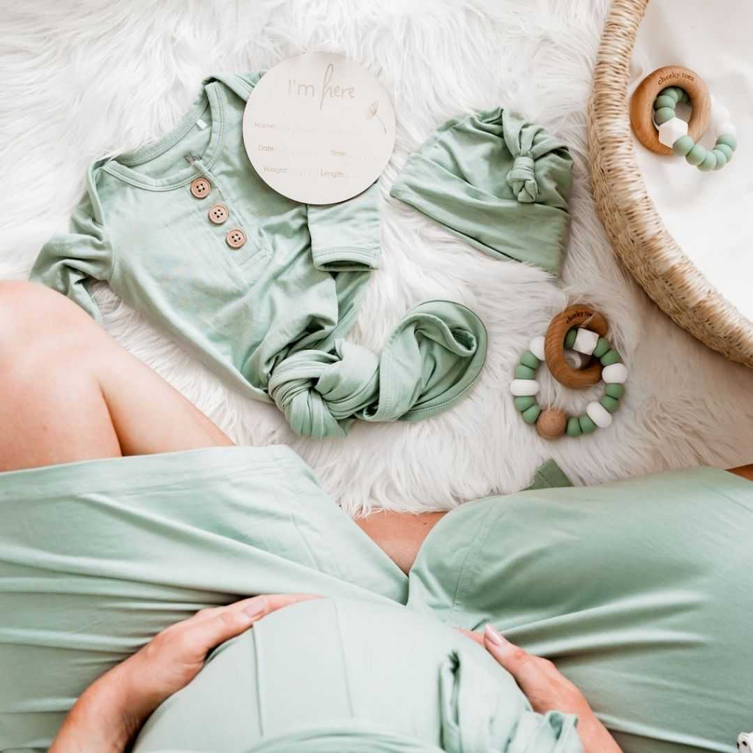 Balmy Sage_Mama & Babywear_Bamboo Jersey_Marli&Me