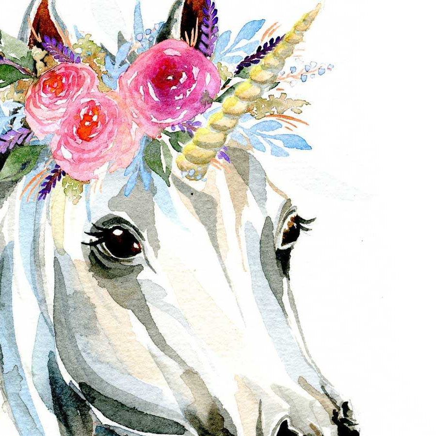 Unicorn Girl's Bedroom Art Print_white_ink&ivy_2