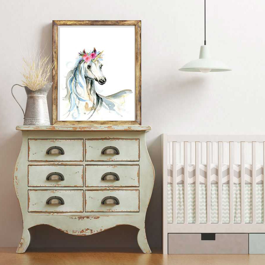 Unicorn Girl's Bedroom Art Print_white_ink&ivy_3