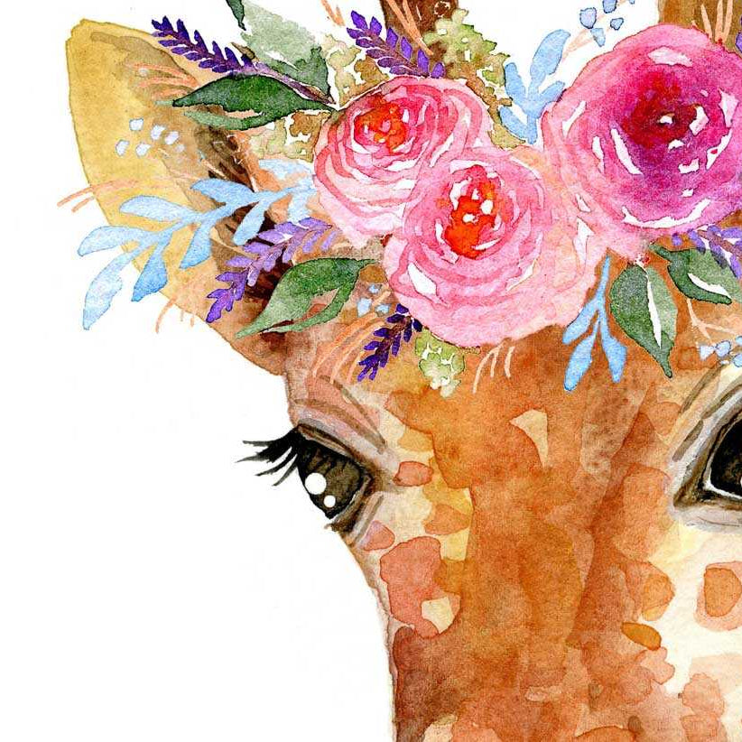 flower crown animals_giraffe_ink & ivy
