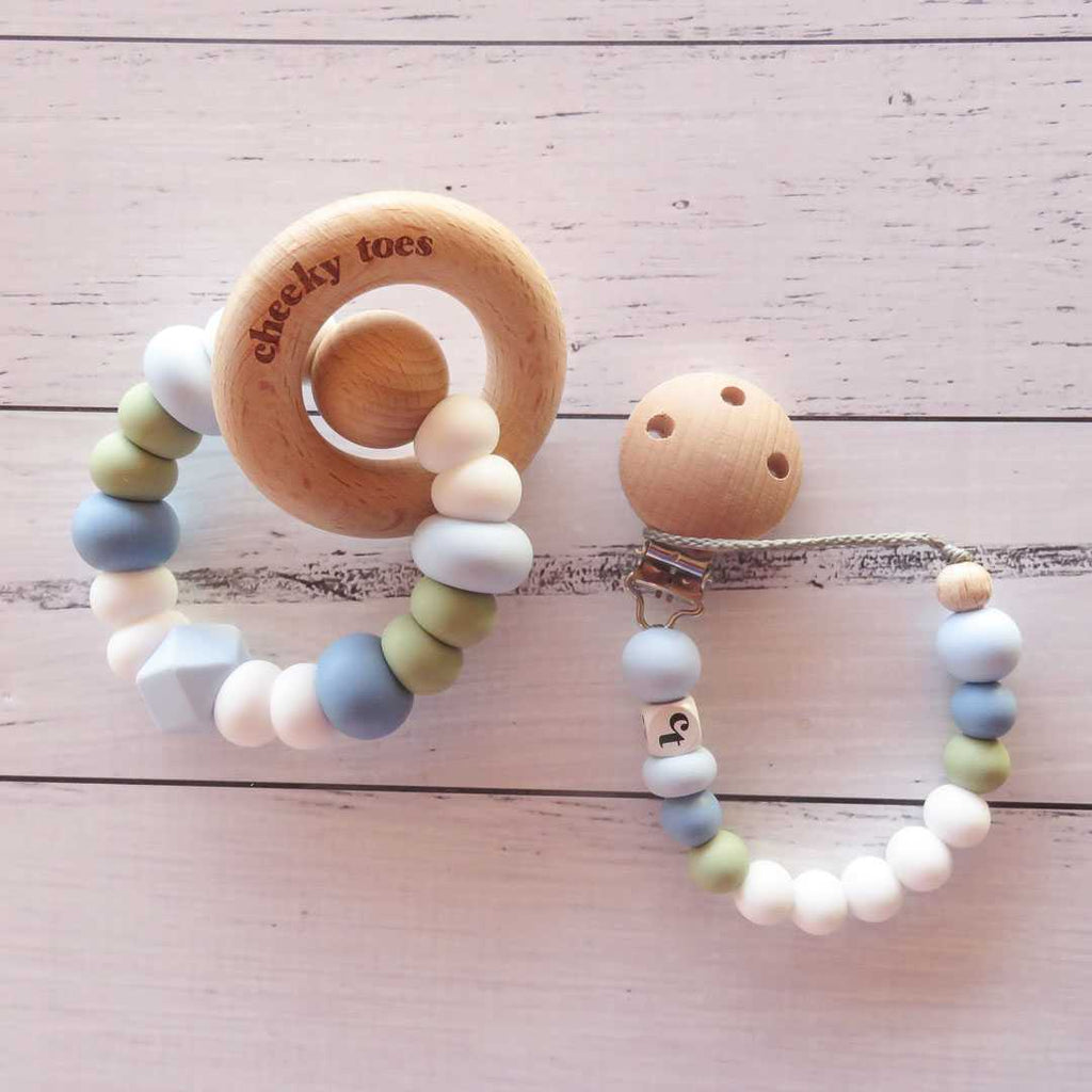Cheeky Toes_Teething toy+Soother Chain_certified_Morning Breeze