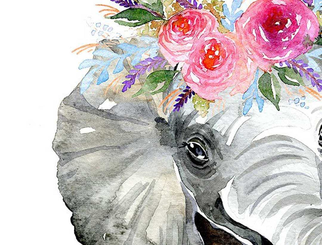flower crown animals_elephant_ink & ivy