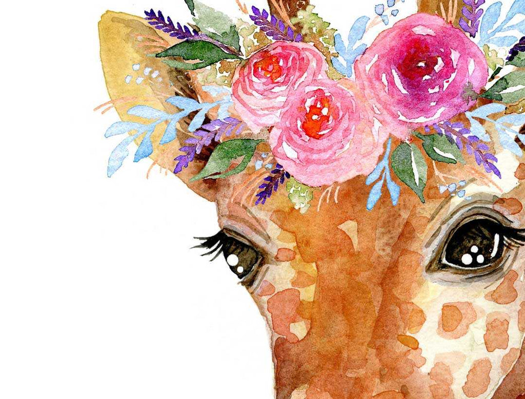 flower crown animals_giraffe_ink & ivy