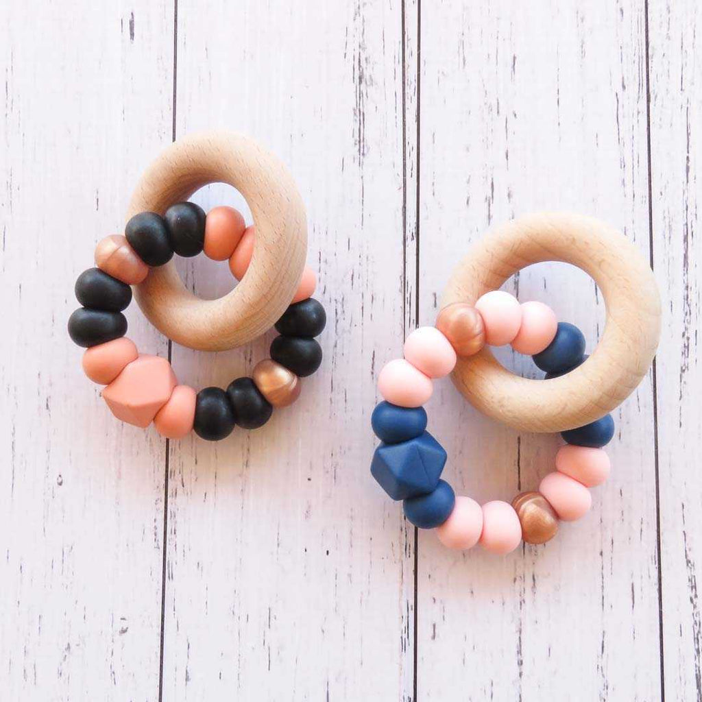 silicone_certified_teether_Charmed_rose_gold_dark_peach